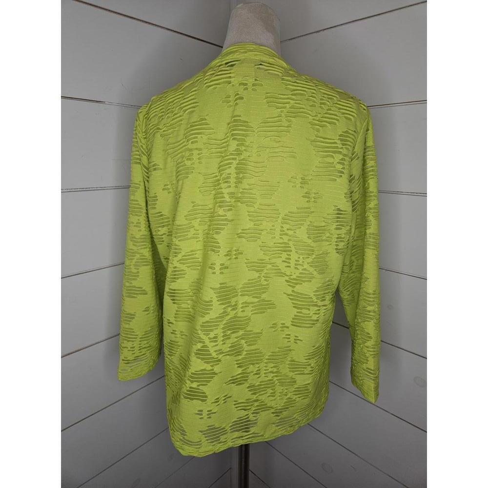 City Girl Medium green open fabric with attached lining jacket w/ matching tank - Picture 2 of 7